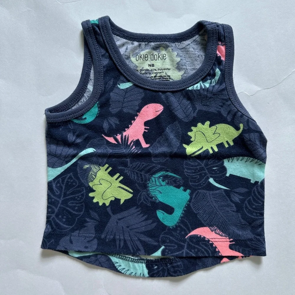 Baby Boy Sleeveless Tank Top Dinosaurs Newborn